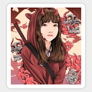 Samurai Girl Sticker